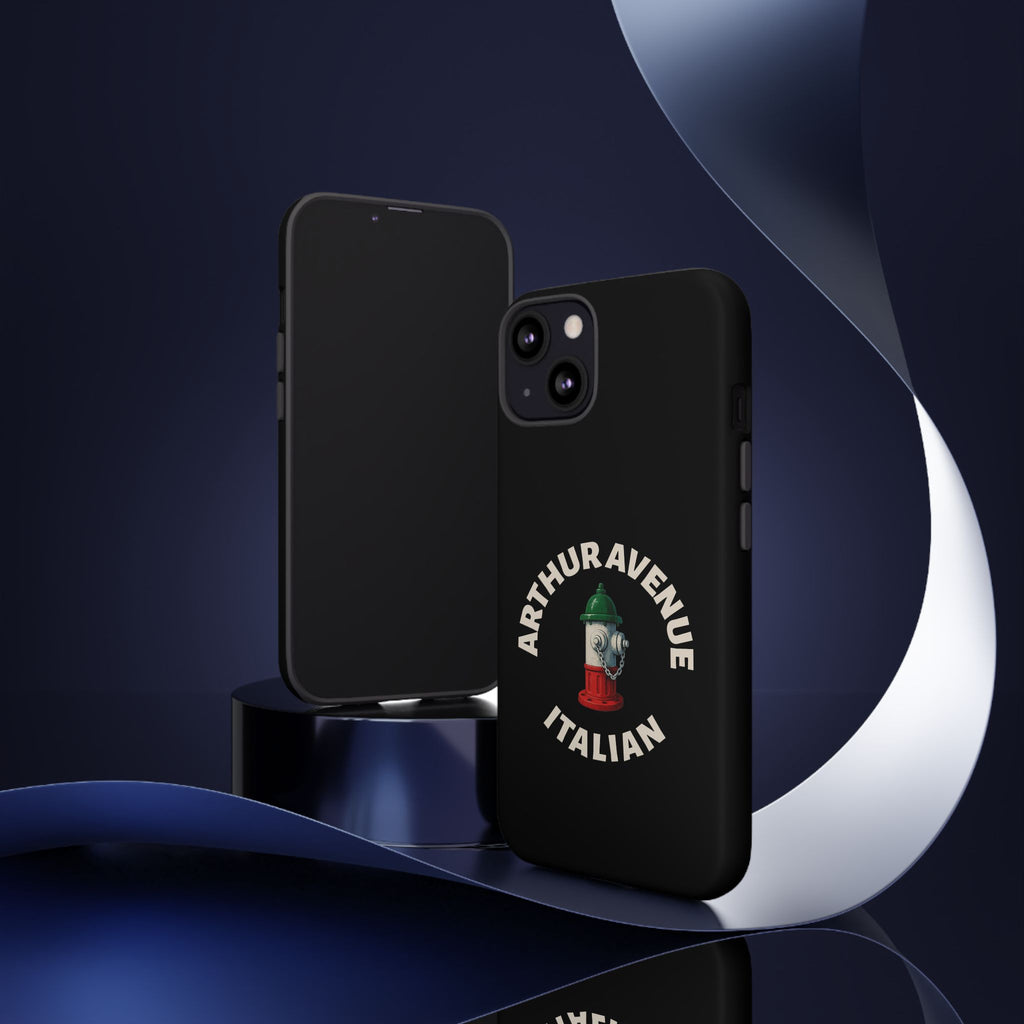 Arthur Avenue Italian Black Phone Case, Tough Cases for iPhone, Gift for Italians, Stylish Phone Cover, Unique Phone Accessory