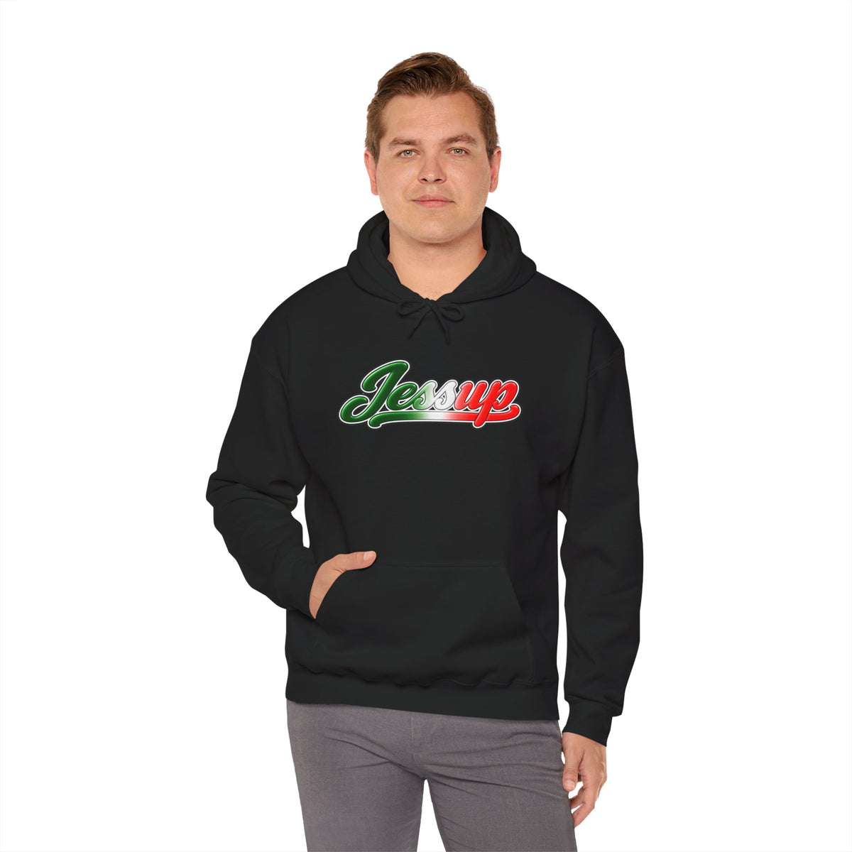 Jessup Hoodie — Italian Flag Script Pullover
