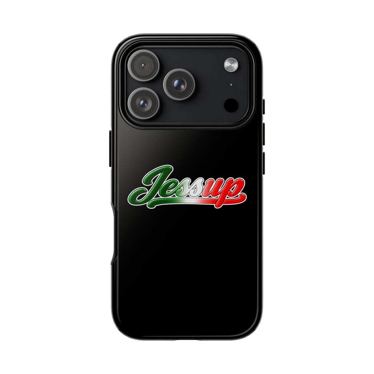 Jessup Black Phone Case, Tough Cases for iPhone, Gift for Italians, Stylish Phone Cover, Unique Phone Accessory