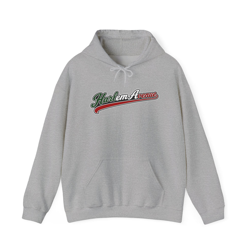 Harlem Avenue Hoodie — Italian Flag Script Pullover