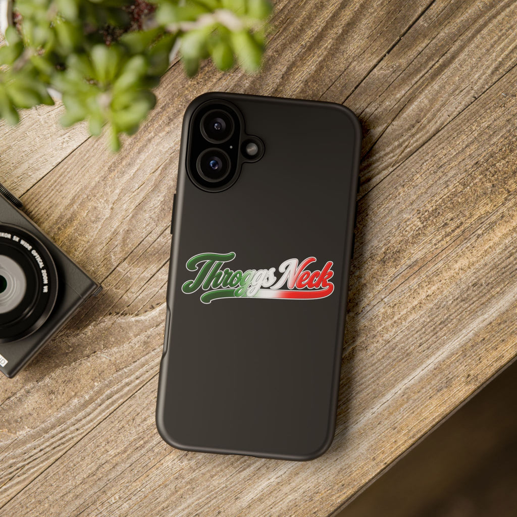 Throggs Neck Black Phone Case, Tough Cases for iPhone, Gift for Italians, Stylish Phone Cover, Unique Phone Accessory