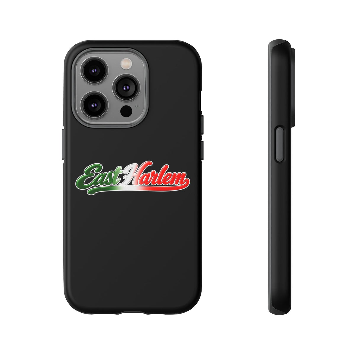 East Harlem Black Phone Case, Tough Cases for iPhone, Gift for Italians, Stylish Phone Cover, Unique Phone Accessory