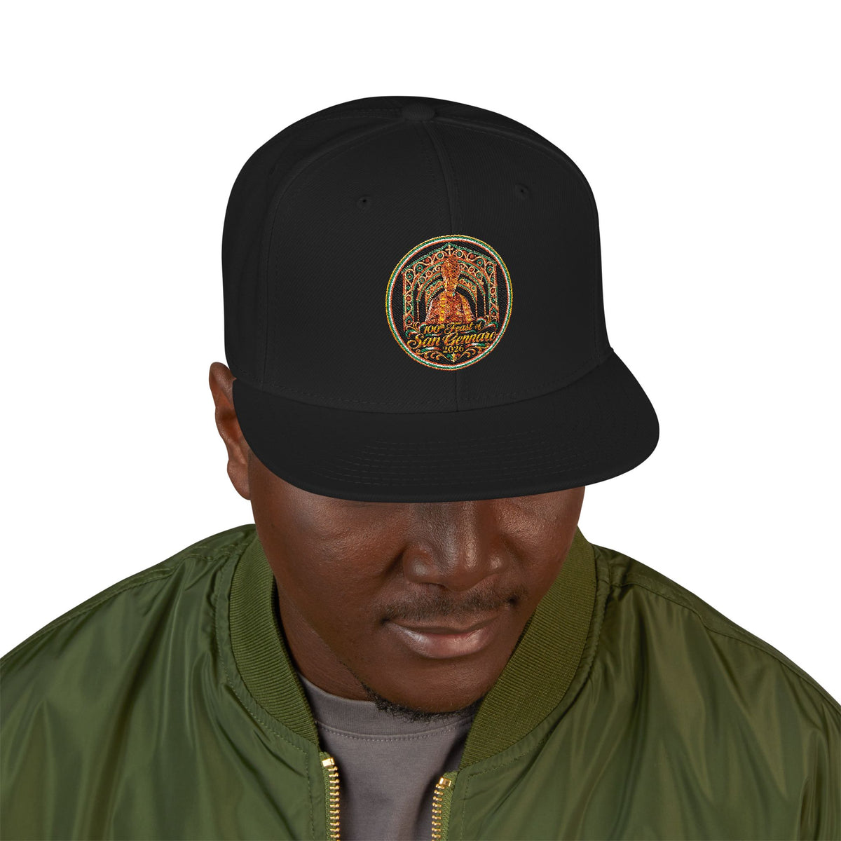 100th Feast of Saint Gennaro Italian Embroidered Snapback Hat | Street Sign Patch Cap