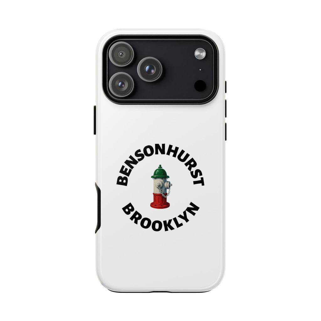 Bensonhurst Brooklyn White Phone Case, Urban Style Phone Cover, Tough Smartphone Case, Gift for Italian Heritage, Fun Streetwear Accessories