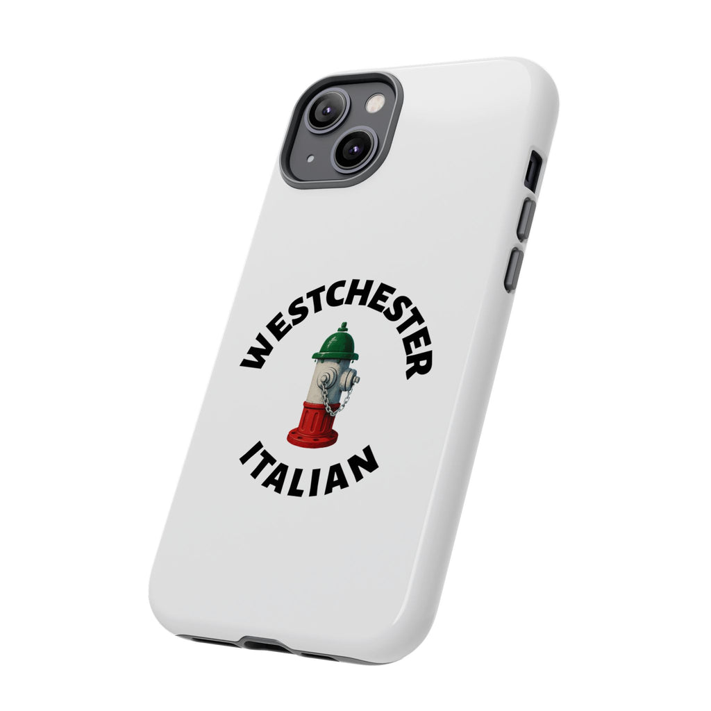 Westchester Italian White Phone Case, Urban Style Phone Cover, Tough Smartphone Case, Gift for Italian Heritage, Fun Streetwear Accessories