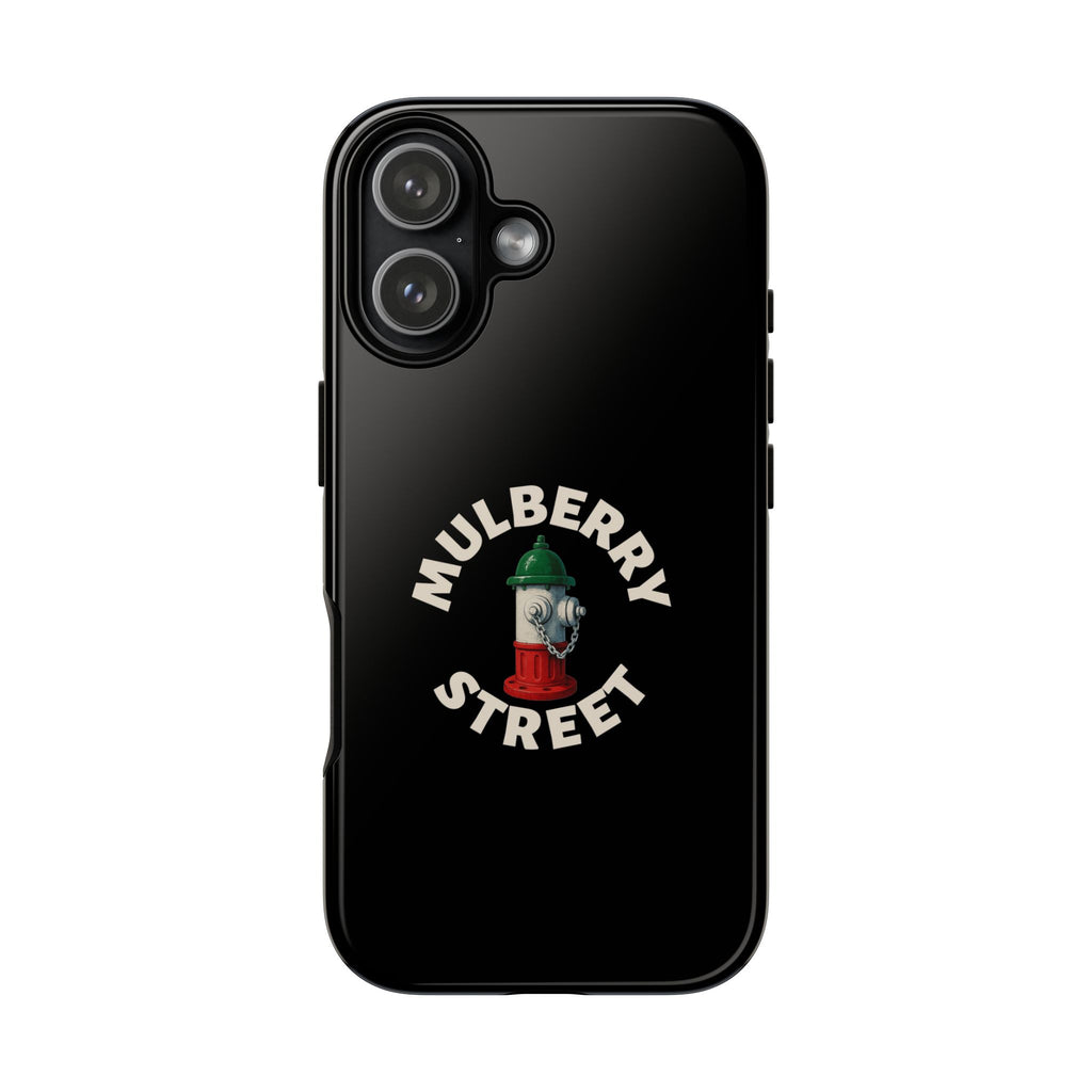 Mulberry Street Black Phone Case, Tough Cases for iPhone, Gift for Italians, Stylish Phone Cover, Unique Phone Accessory