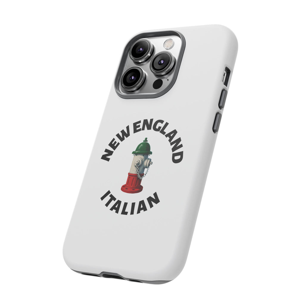 New England Italian White Phone Case, Urban Style Phone Cover, Tough Smartphone Case, Gift for Italian Heritage, Fun Streetwear Accessories