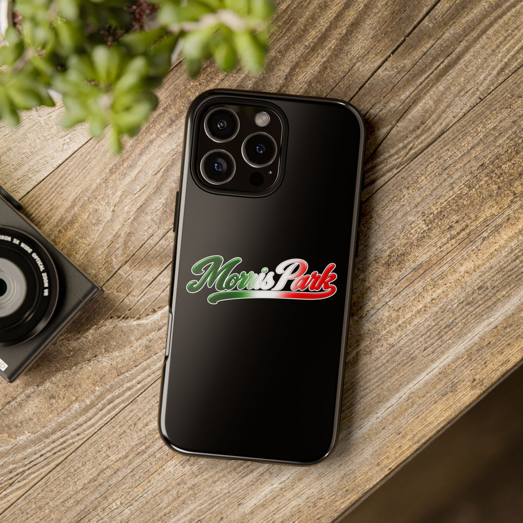 Morris Park Black Phone Case, Tough Cases for iPhone, Gift for Italians, Stylish Phone Cover, Unique Phone Accessory