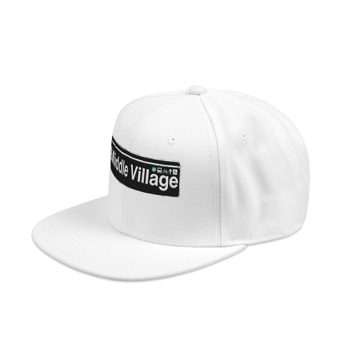 Middle Village Italian Embroidered Snapback Hat | Street Sign Patch Cap