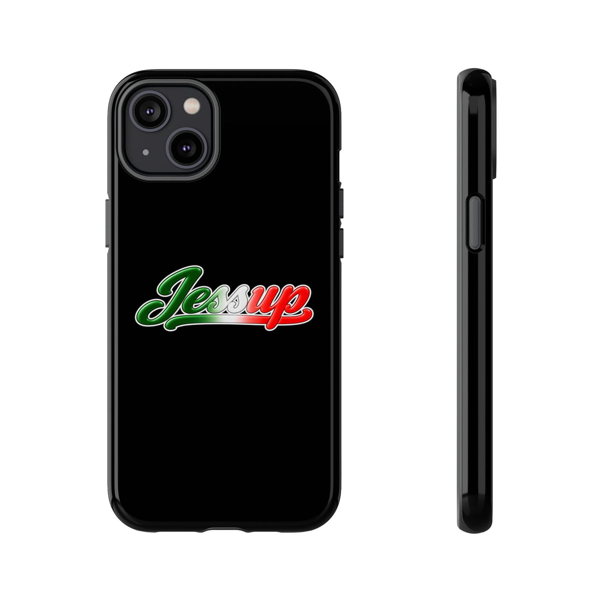 Jessup Black Phone Case, Tough Cases for iPhone, Gift for Italians, Stylish Phone Cover, Unique Phone Accessory