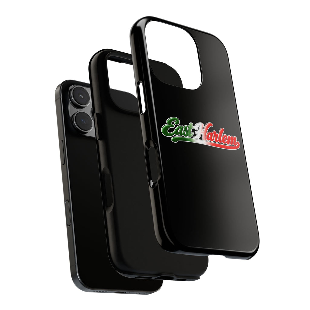 East Harlem Black Phone Case, Tough Cases for iPhone, Gift for Italians, Stylish Phone Cover, Unique Phone Accessory
