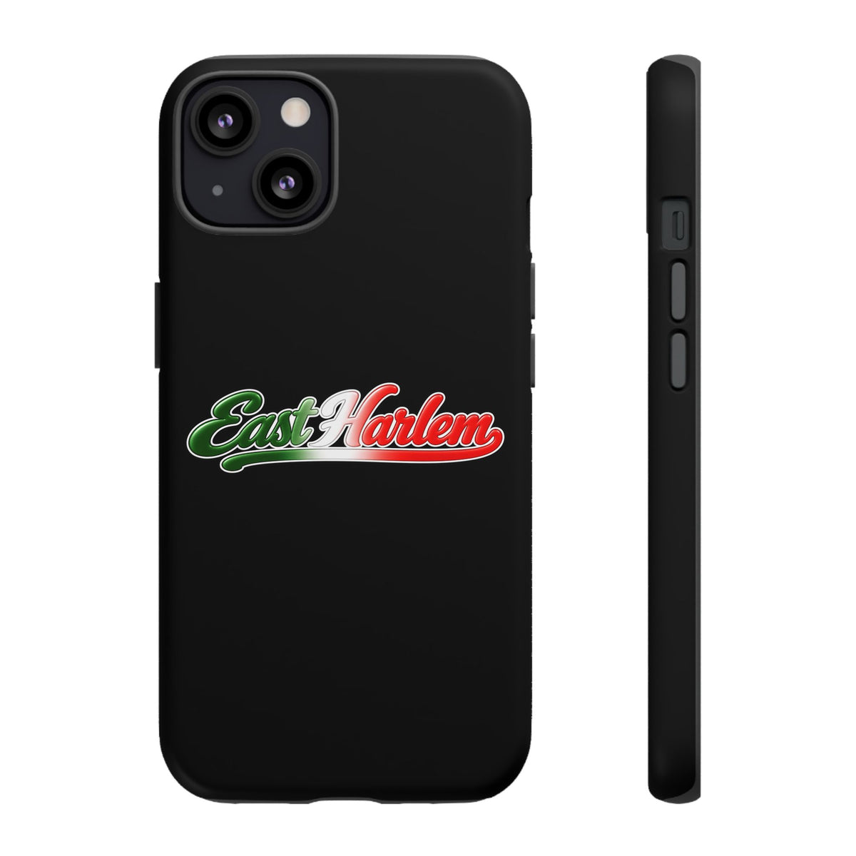East Harlem Black Phone Case, Tough Cases for iPhone, Gift for Italians, Stylish Phone Cover, Unique Phone Accessory