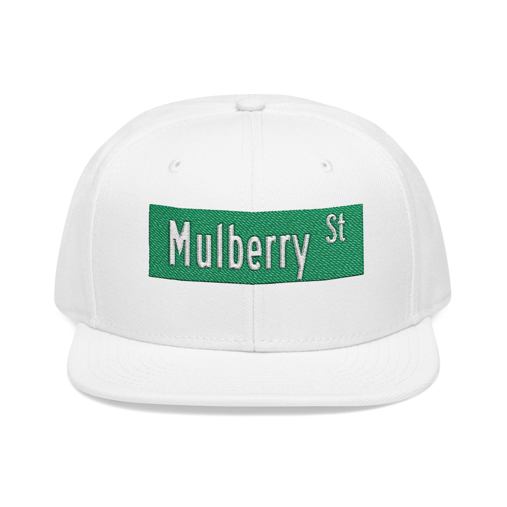 Mulberry St Embroidered Snapback Hat | Street Sign Patch Cap