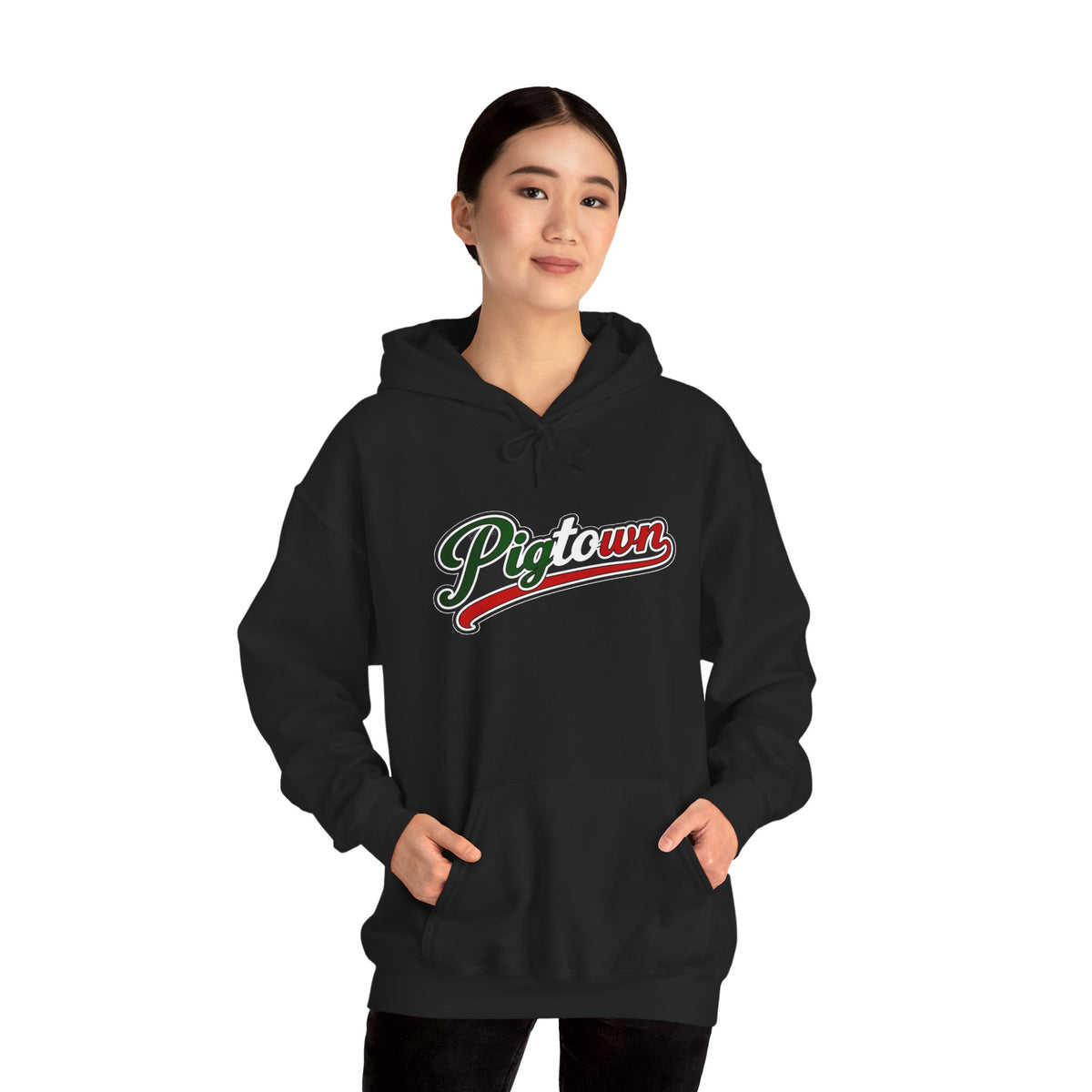 Pigtown Hoodie — Italian Flag Script Pullover