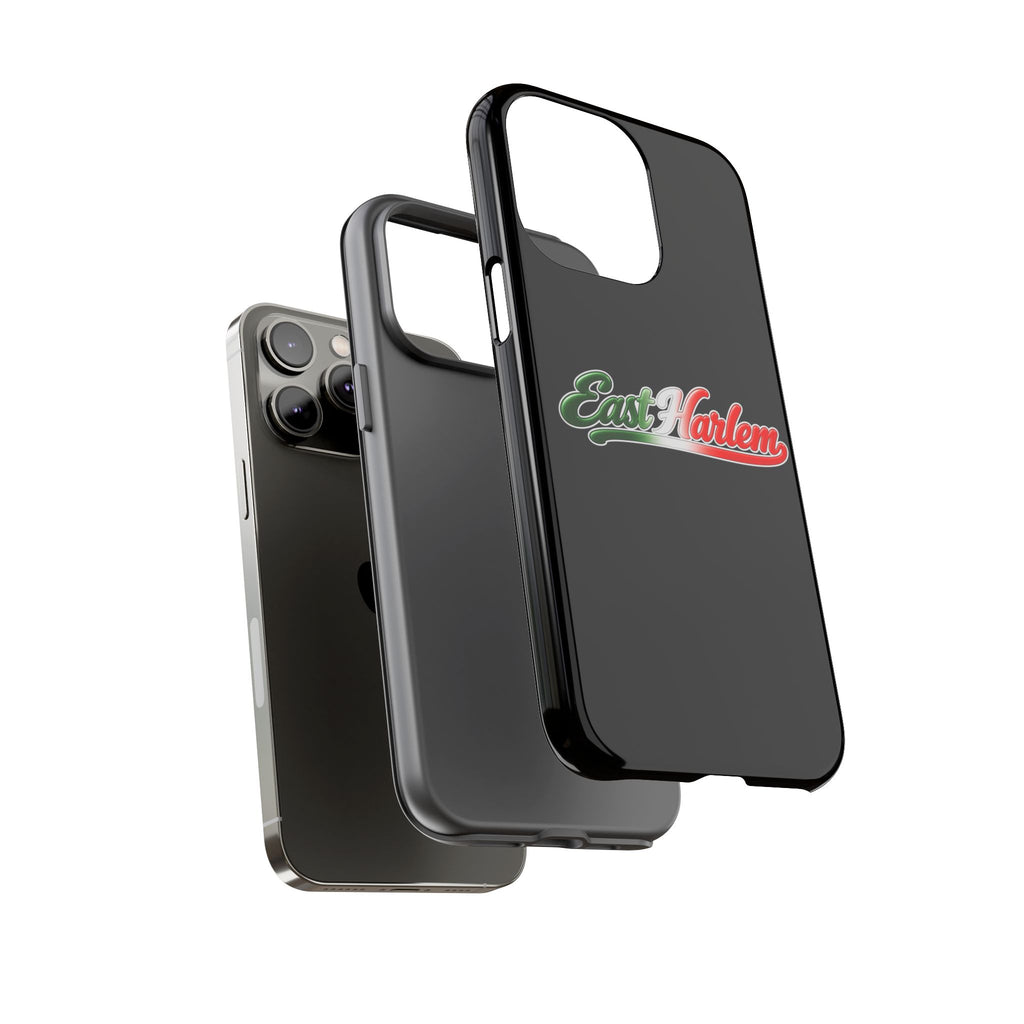 East Harlem Black Phone Case, Tough Cases for iPhone, Gift for Italians, Stylish Phone Cover, Unique Phone Accessory