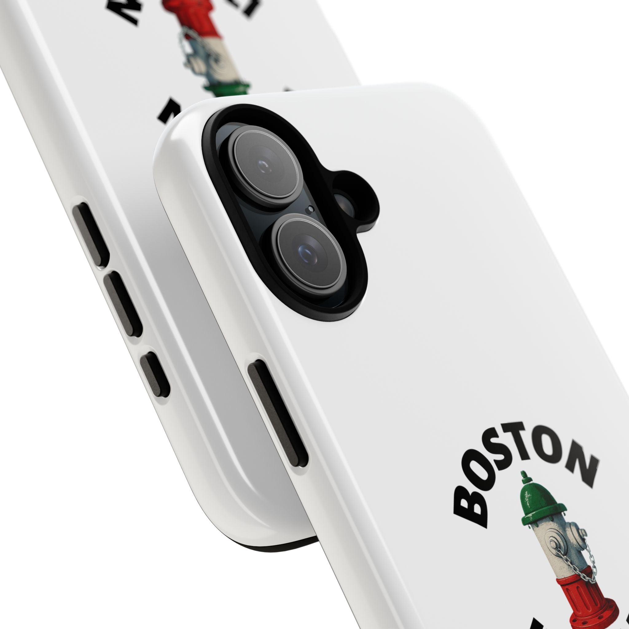 Boston Italian White Phone Case, Urban Style Phone Cover, Tough Smartphone Case, Gift for Italian Heritage, Fun Streetwear Accessories