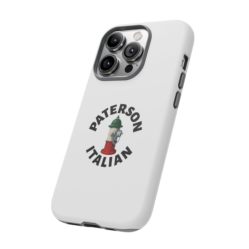 Paterson Italian White Phone Case, Urban Style Phone Cover, Tough Smartphone Case, Gift for Italian Heritage, Fun Streetwear Accessories