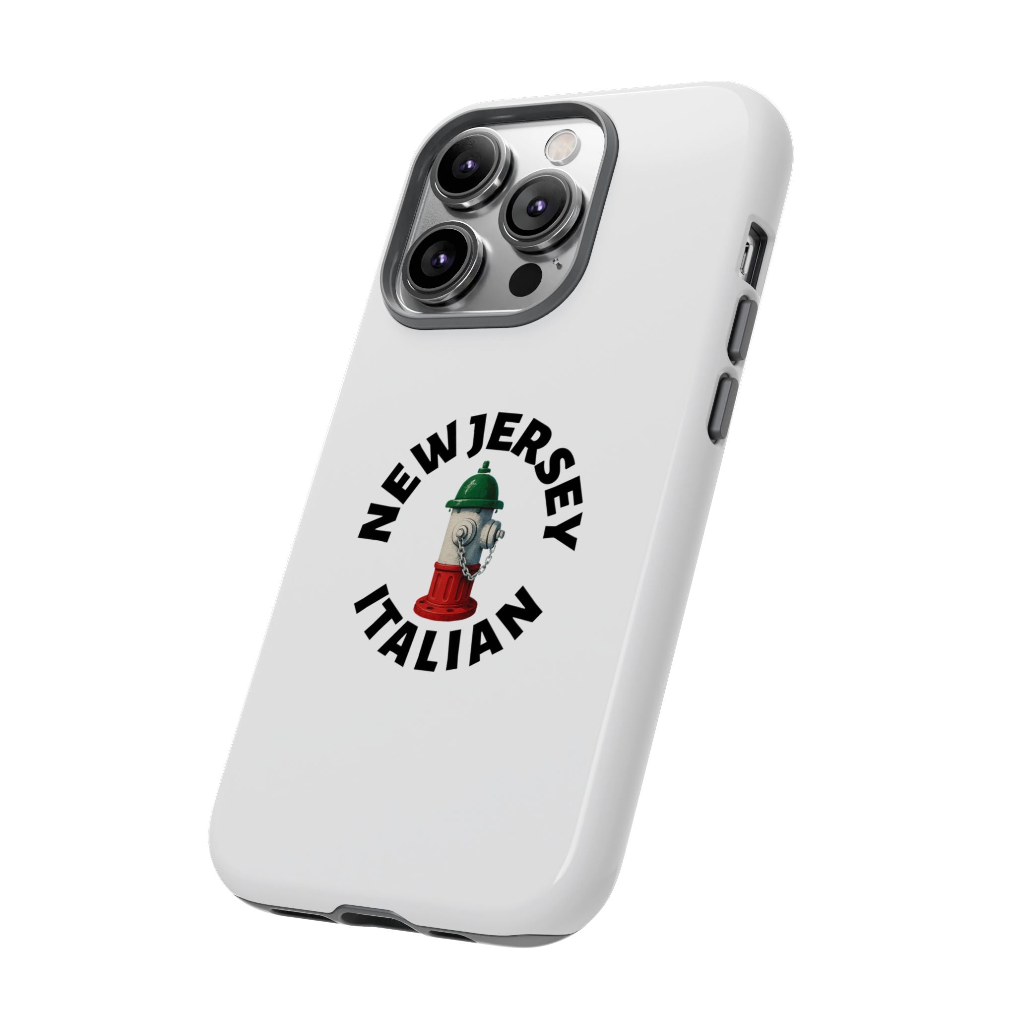 New Jersey Italian White Phone Case, Urban Style Phone Cover, Tough Smartphone Case, Gift for Italian Heritage, Fun Streetwear Accessories
