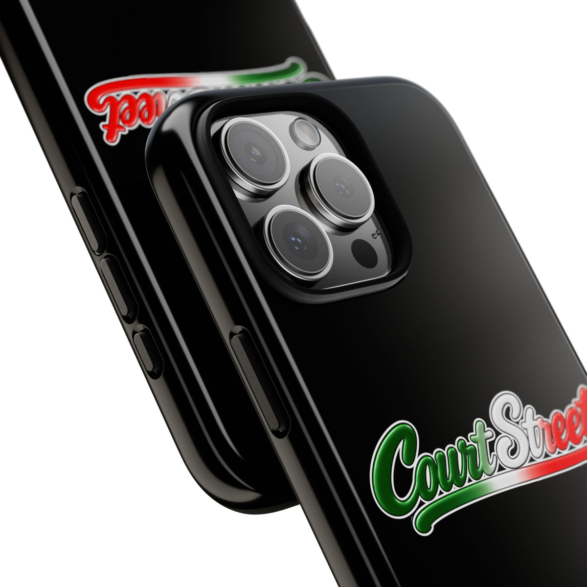 Court Street Black Phone Case, Tough Cases for iPhone, Gift for Italians, Stylish Phone Cover, Unique Phone Accessory