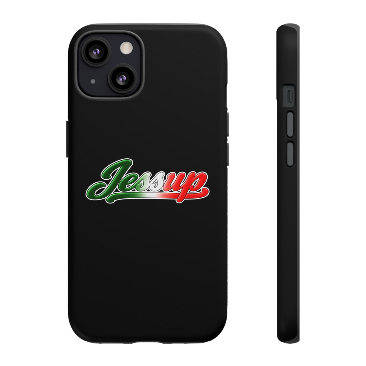 Jessup Black Phone Case, Tough Cases for iPhone, Gift for Italians, Stylish Phone Cover, Unique Phone Accessory