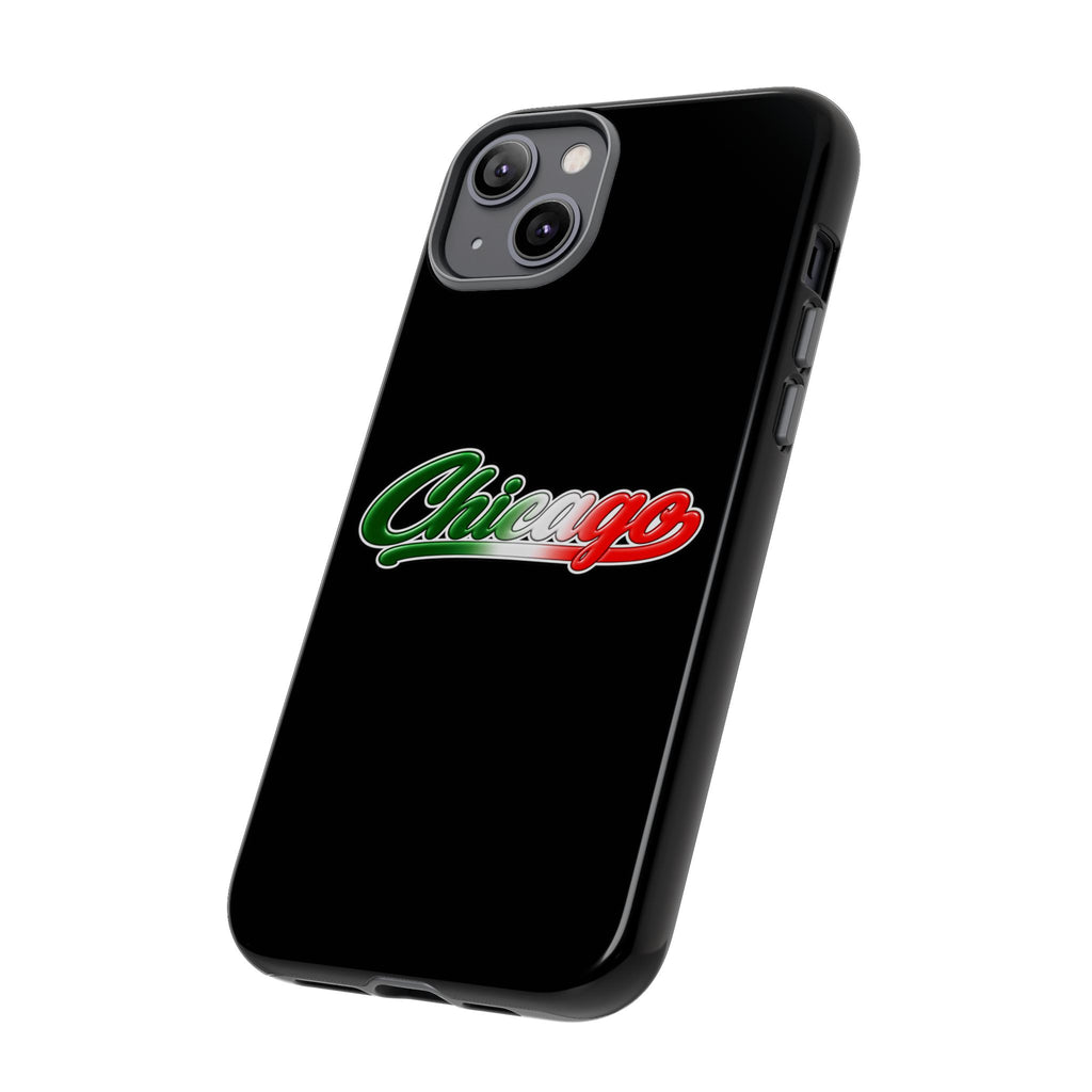 Chicago Black Phone Case, Tough Cases for iPhone, Gift for Italians, Stylish Phone Cover, Unique Phone Accessory