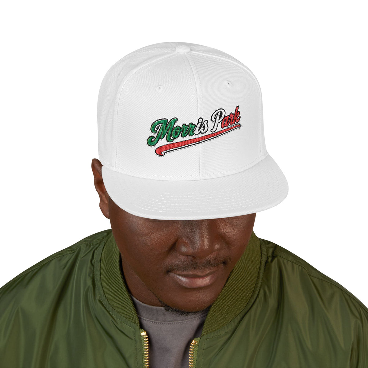 Morris Park Embroidered Snapback Hat | Street Sign Patch Cap