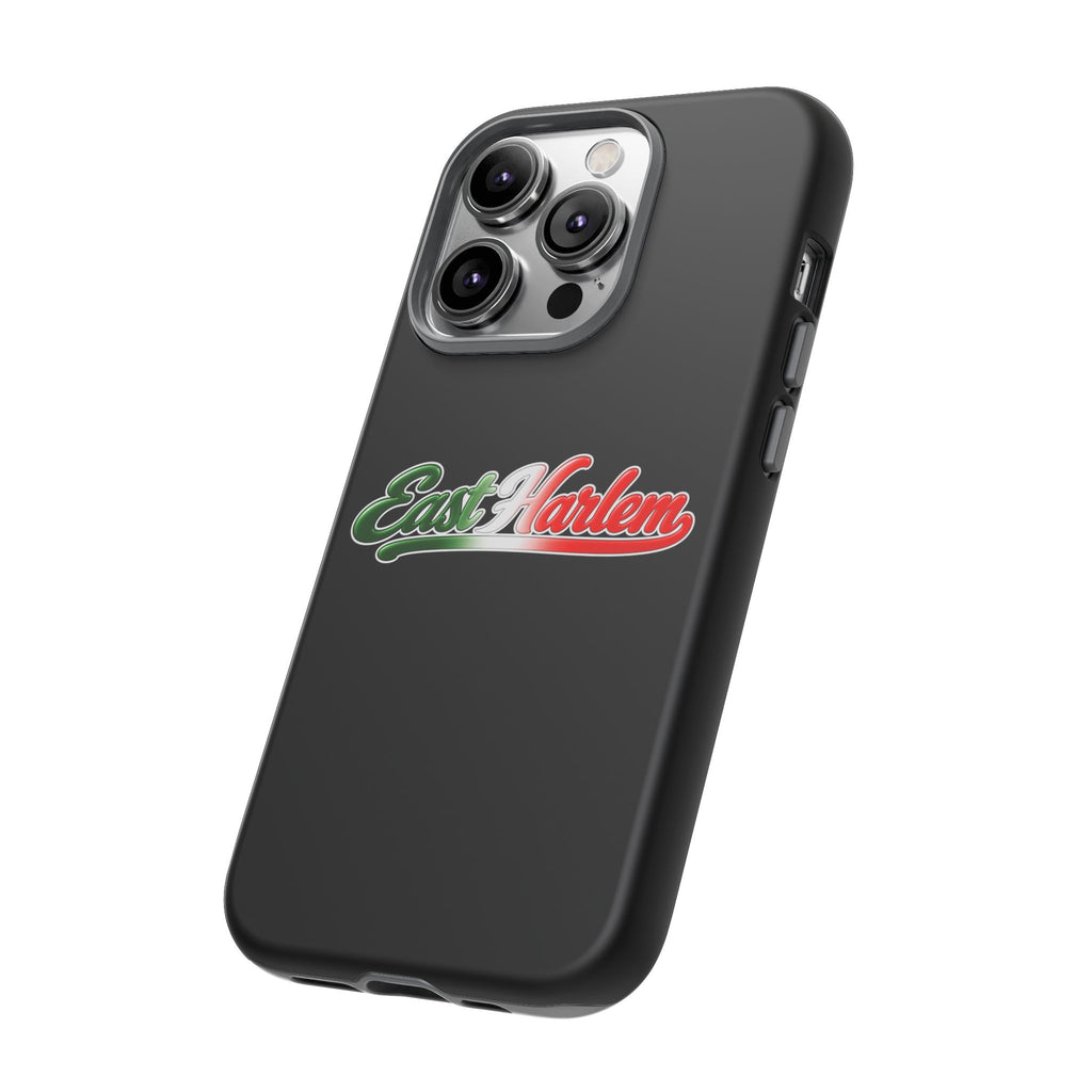 East Harlem Black Phone Case, Tough Cases for iPhone, Gift for Italians, Stylish Phone Cover, Unique Phone Accessory
