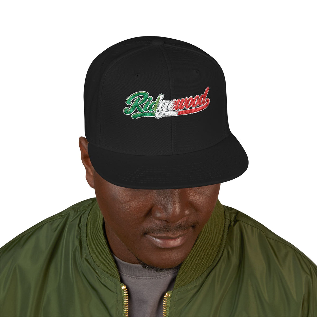 Ridgewood Italian Embroidered Snapback Hat | Street Sign Patch Cap