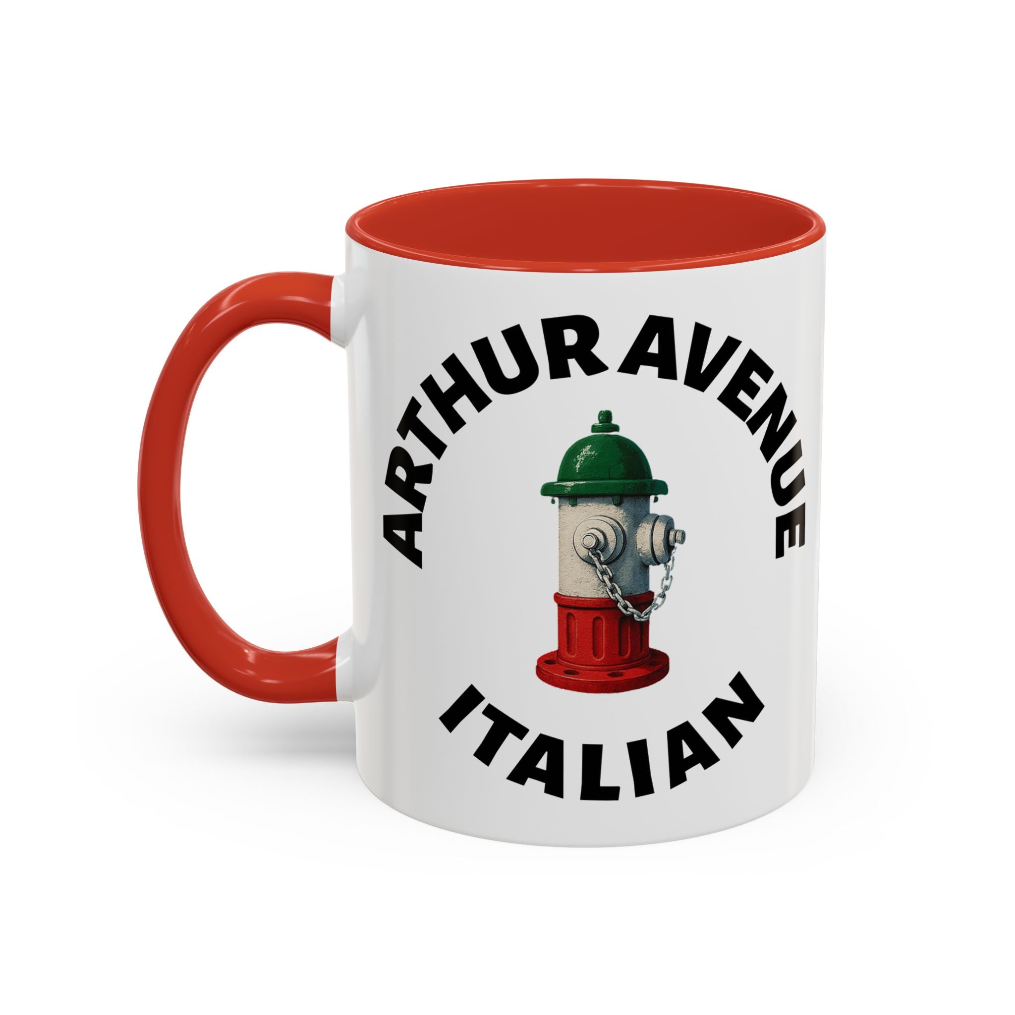 Arthur Avenue Coffee Mug with Fire Hydrant Design, Unique Gift for Italians, Fun Kitchen Decor