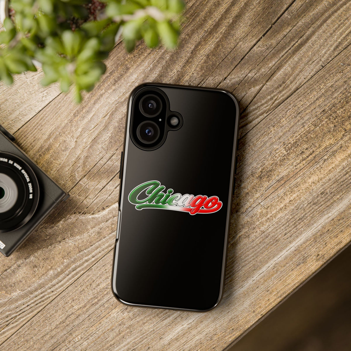 Chicago Black Phone Case, Tough Cases for iPhone, Gift for Italians, Stylish Phone Cover, Unique Phone Accessory