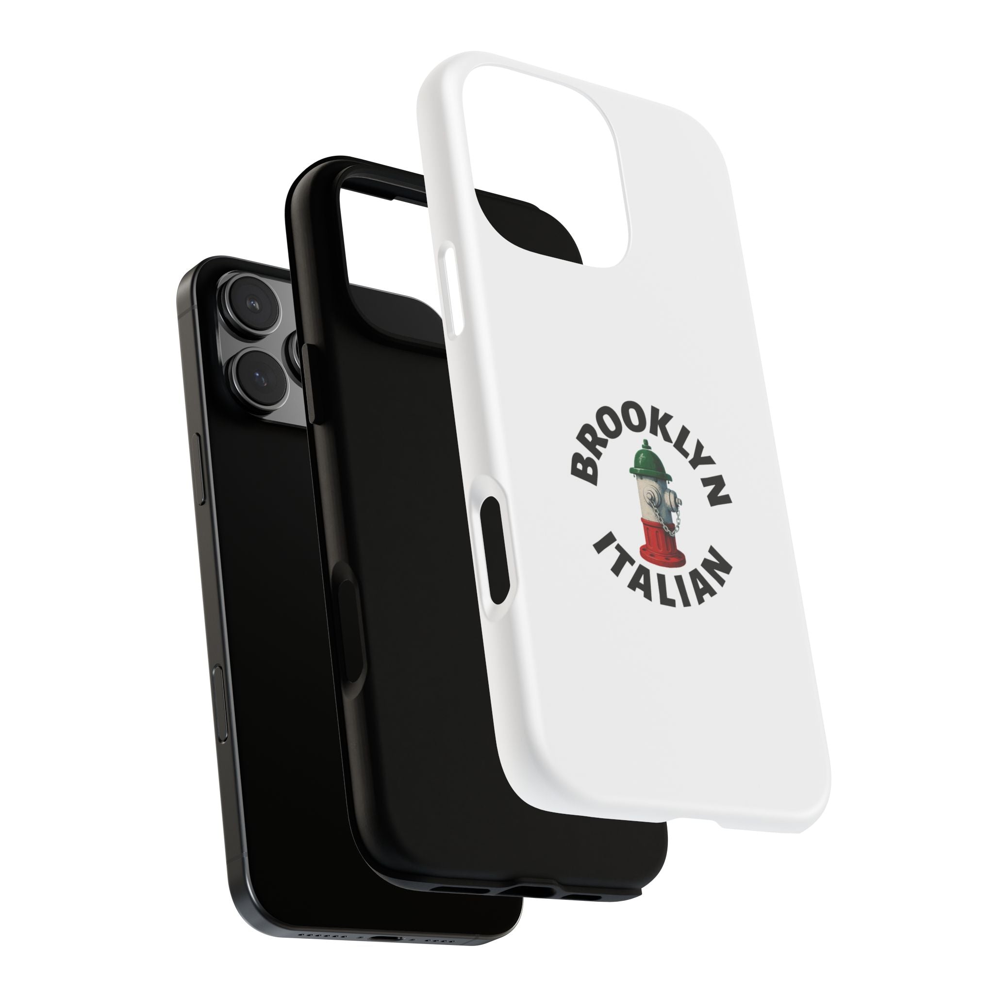 Brooklyn Italian White Phone Case, Urban Style Phone Cover, Tough Smartphone Case, Gift for Italian Heritage, Fun Streetwear Accessories