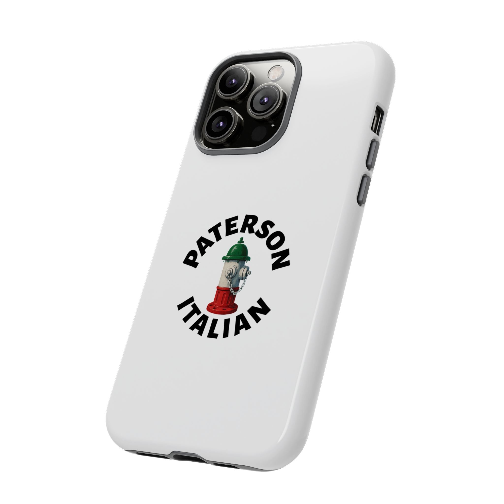 Paterson Italian White Phone Case, Urban Style Phone Cover, Tough Smartphone Case, Gift for Italian Heritage, Fun Streetwear Accessories