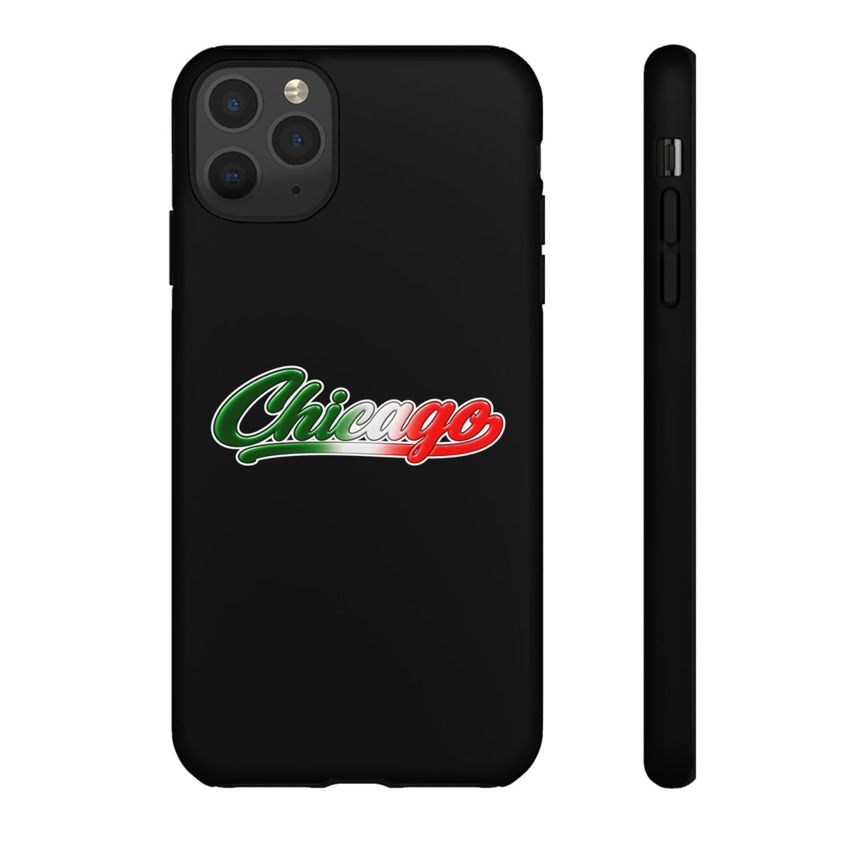 Chicago Black Phone Case, Tough Cases for iPhone, Gift for Italians, Stylish Phone Cover, Unique Phone Accessory