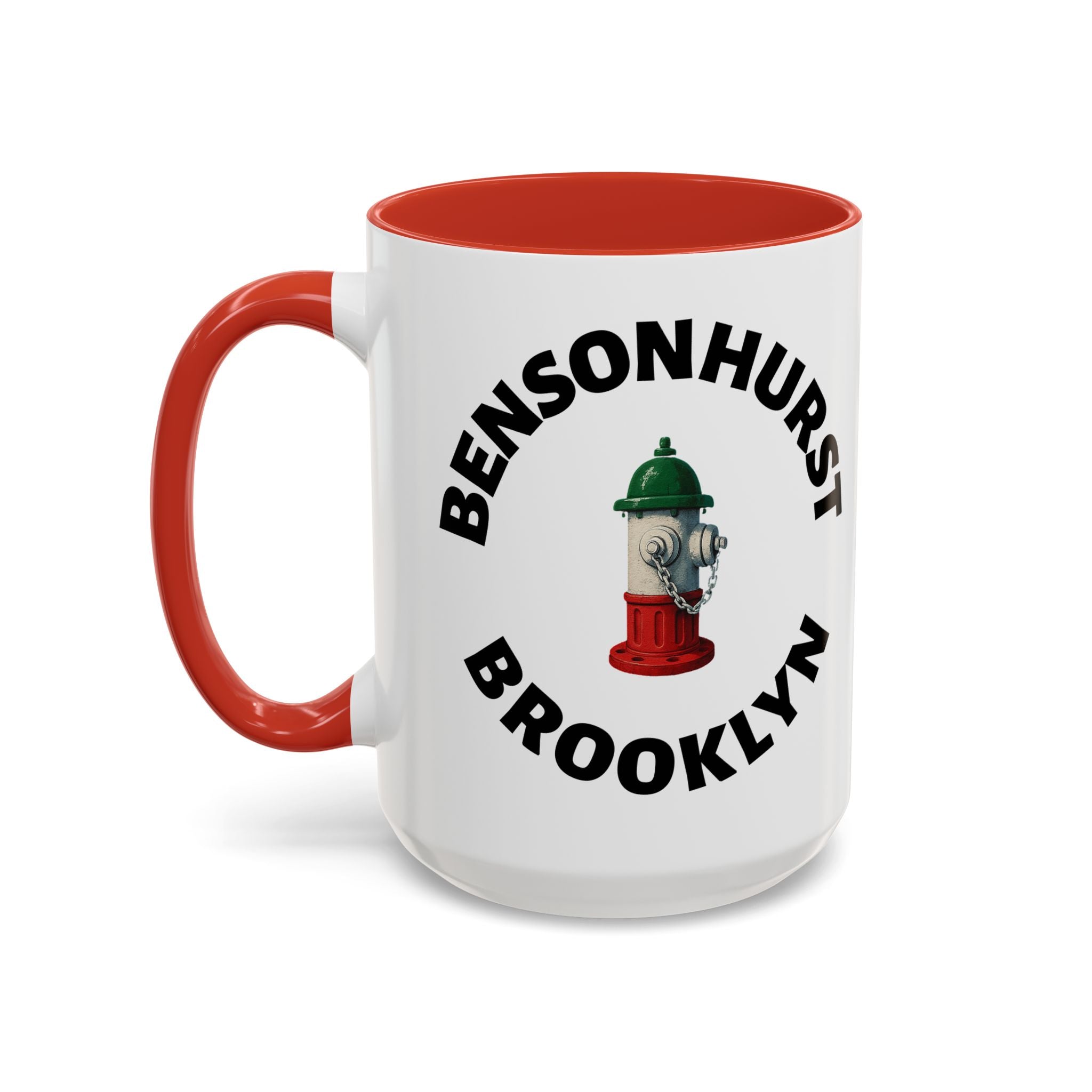 Bensonhurst Coffee Mug with Fire Hydrant Design, Unique Gift for Italians, Fun Kitchen Decor