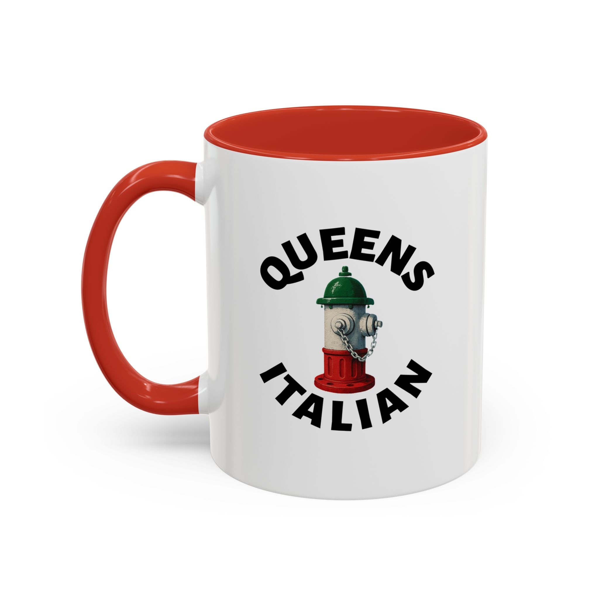 Queens Coffee Mug with Fire Hydrant Design, Unique Gift for Italians, Fun Kitchen Decor