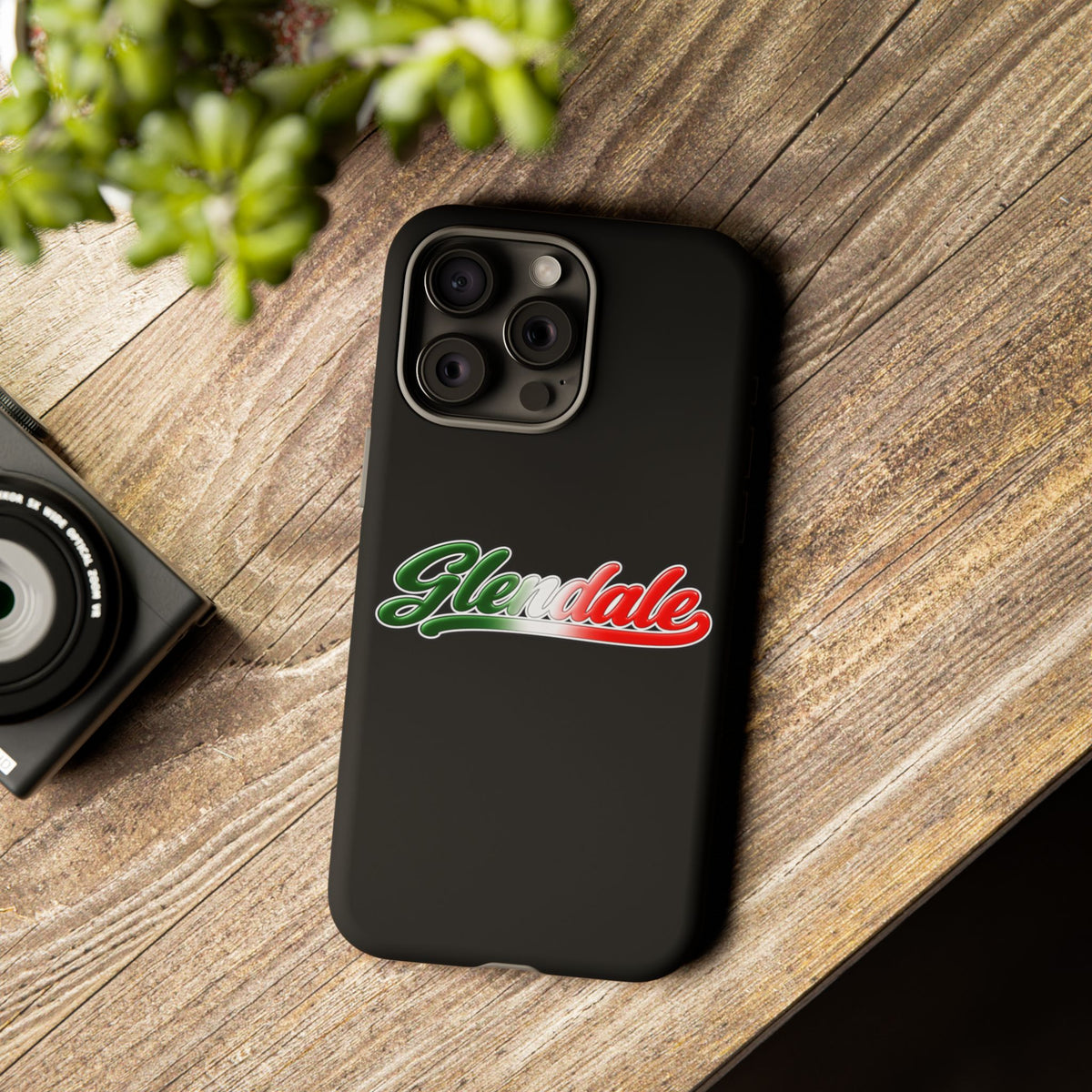 Glendale Black Phone Case, Tough Cases for iPhone, Gift for Italians, Stylish Phone Cover, Unique Phone Accessory