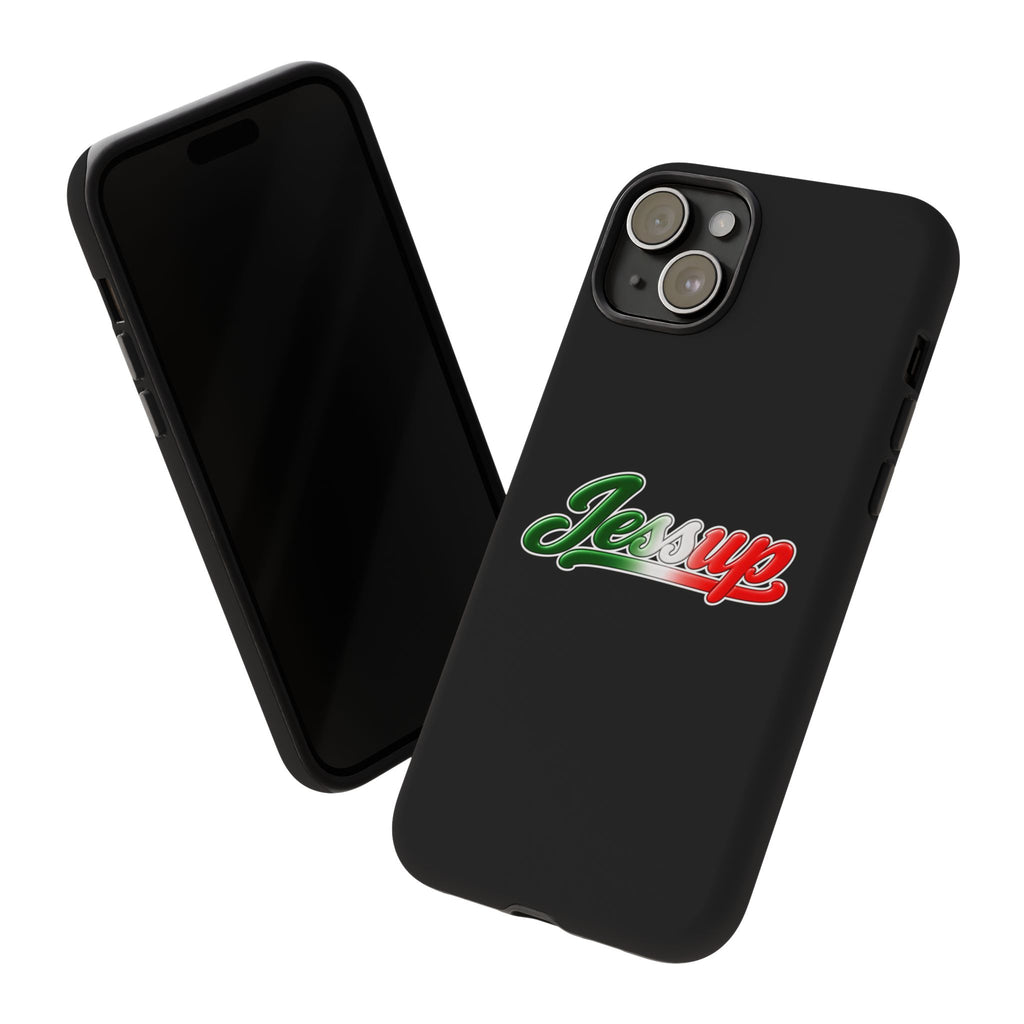 Jessup Black Phone Case, Tough Cases for iPhone, Gift for Italians, Stylish Phone Cover, Unique Phone Accessory