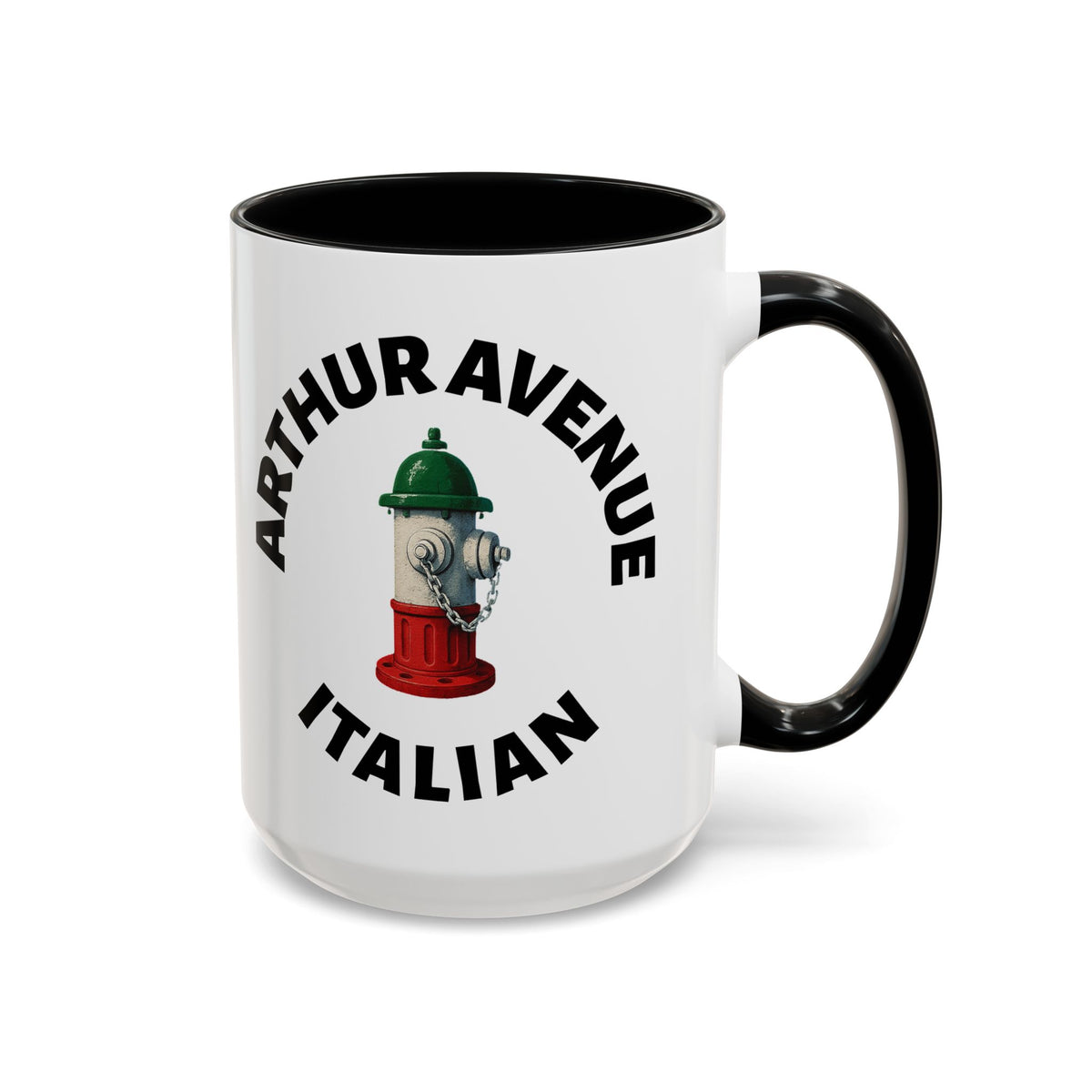 Arthur Avenue Coffee Mug with Fire Hydrant Design, Unique Gift for Italians, Fun Kitchen Decor