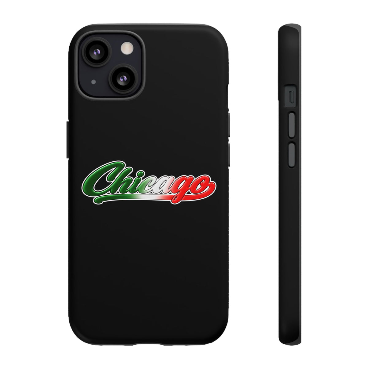 Chicago Black Phone Case, Tough Cases for iPhone, Gift for Italians, Stylish Phone Cover, Unique Phone Accessory