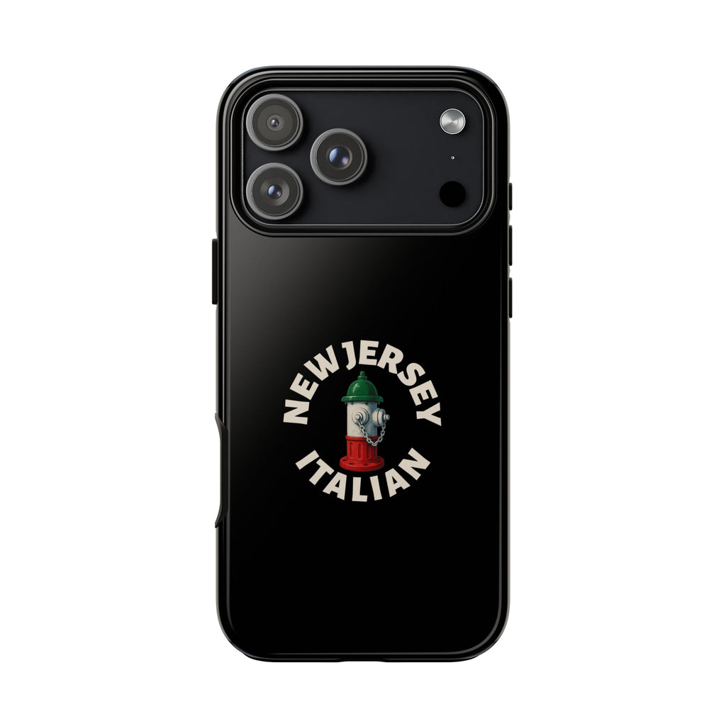 New Jersey Italian Black Phone Case, Tough Cases for iPhone, Gift for Italians, Stylish Phone Cover, Unique Phone Accessory