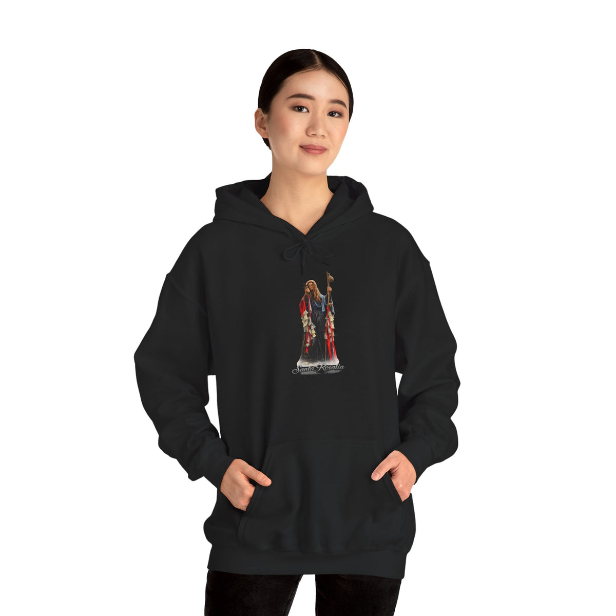 Saint Rosalia Hoodie — Italian Flag Script Pullover