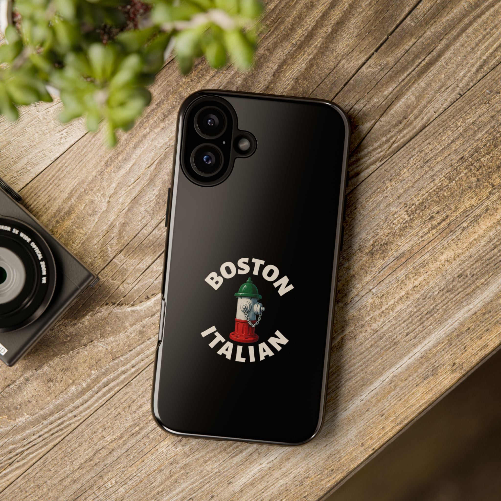 Boston Italian Black Phone Case, Tough Cases for iPhone, Gift for Italians, Stylish Phone Cover, Unique Phone Accessory