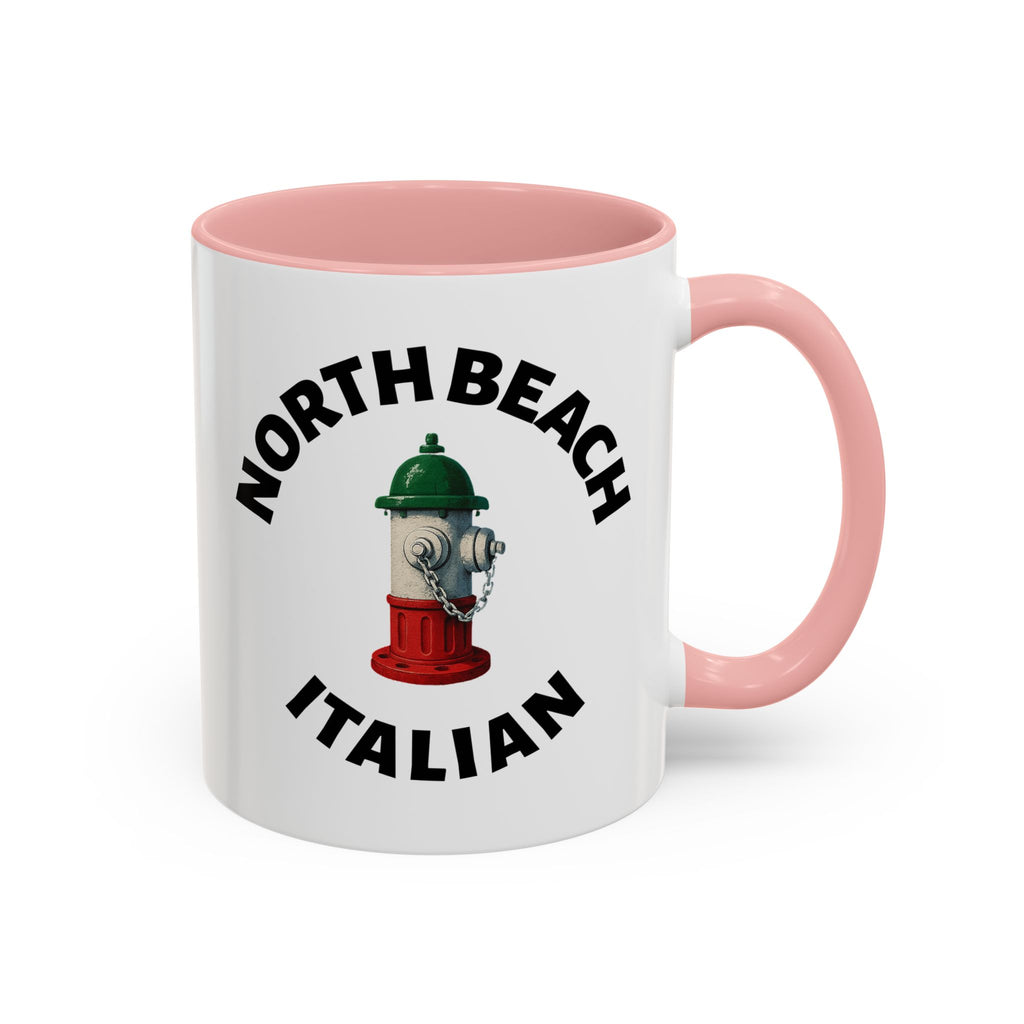 North Beach Coffee Mug with Fire Hydrant Design, Unique Gift for Italians, Fun Kitchen Decor