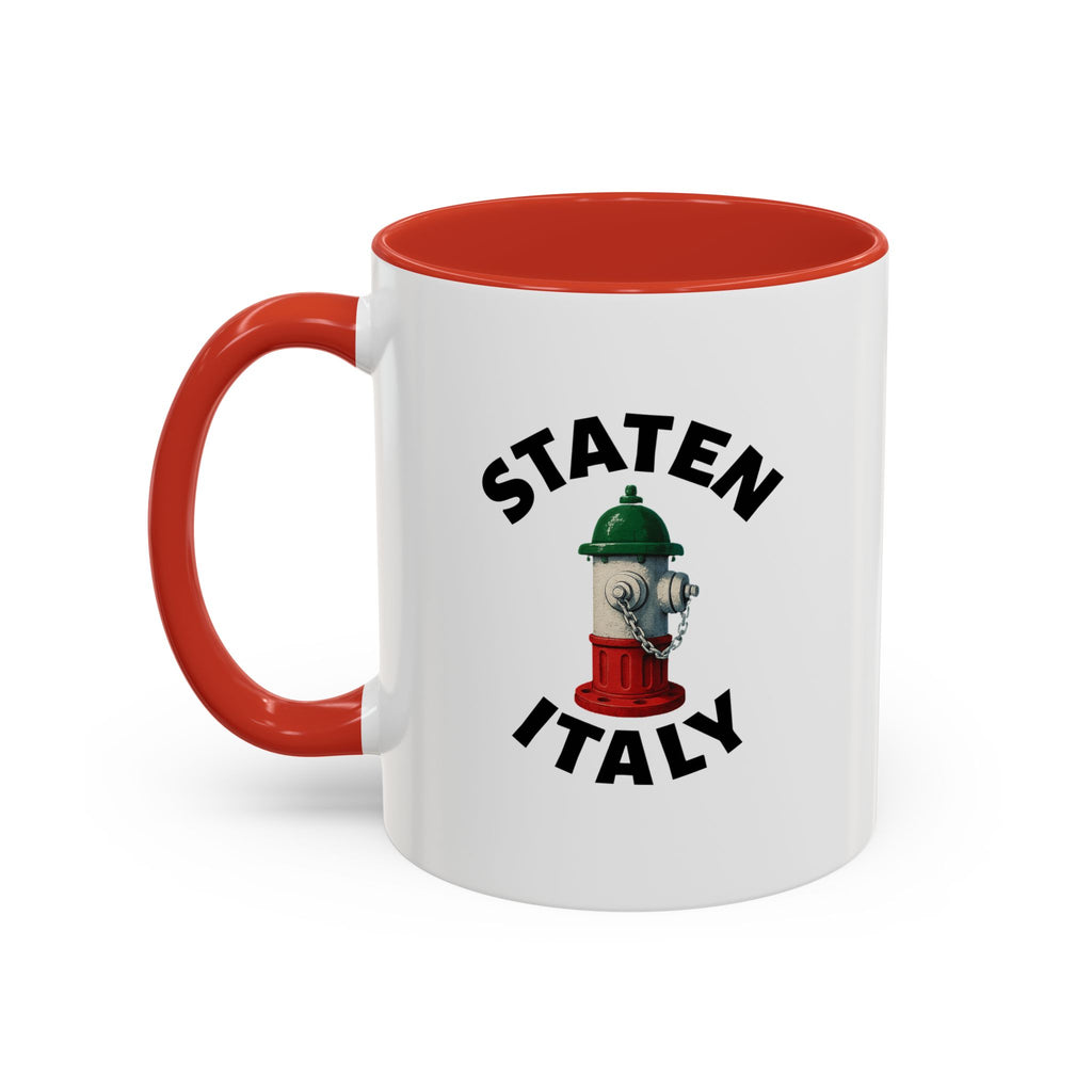 Staten Italy Coffee Mug with Fire Hydrant Design, Unique Gift for Italians, Fun Kitchen Decor