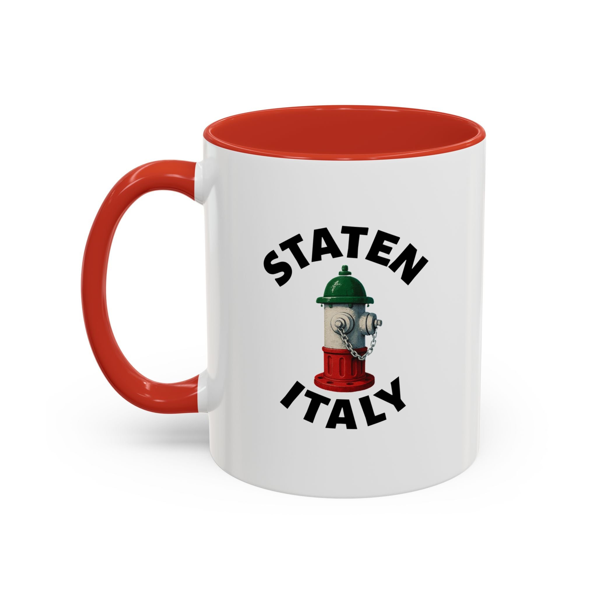 Staten Italy Coffee Mug with Fire Hydrant Design, Unique Gift for Italians, Fun Kitchen Decor