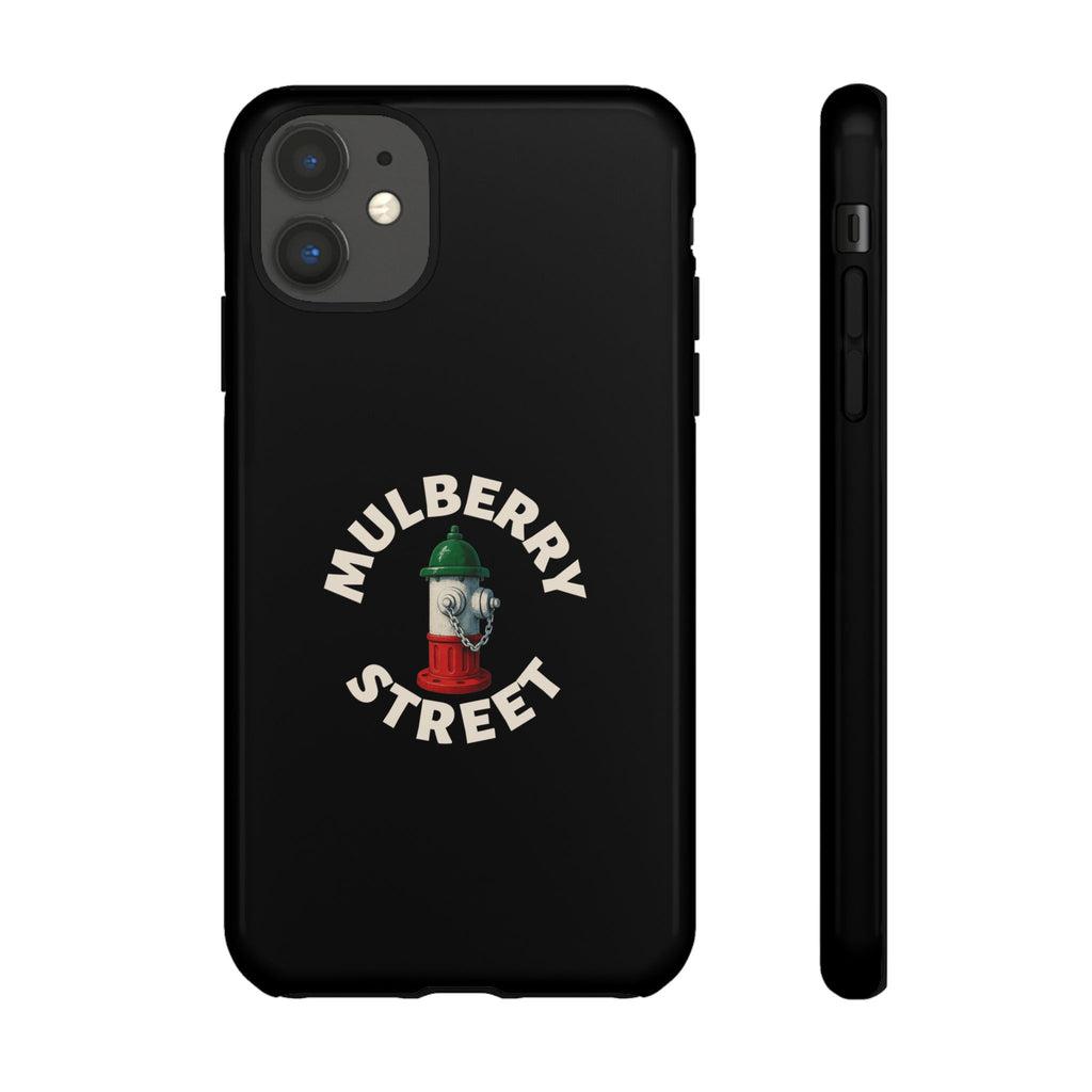 Mulberry Street Black Phone Case, Tough Cases for iPhone, Gift for Italians, Stylish Phone Cover, Unique Phone Accessory