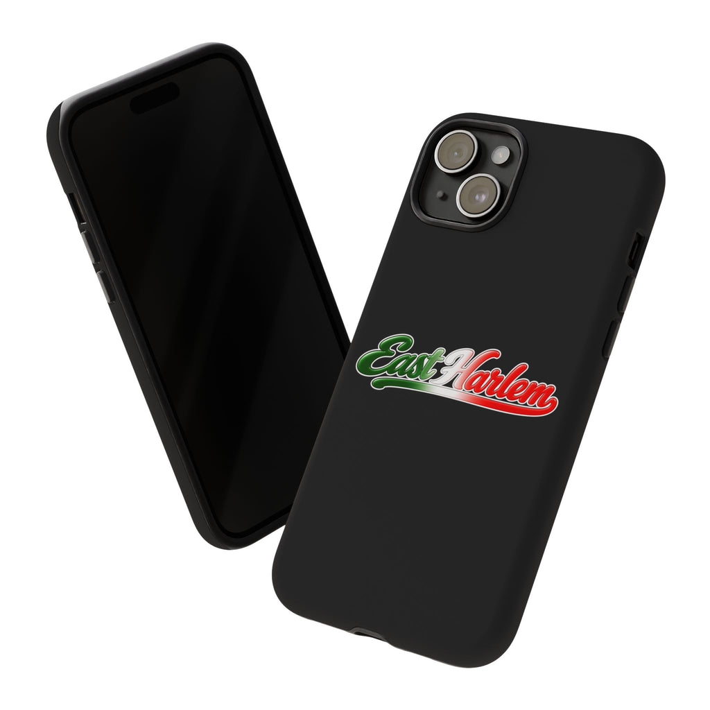 East Harlem Black Phone Case, Tough Cases for iPhone, Gift for Italians, Stylish Phone Cover, Unique Phone Accessory