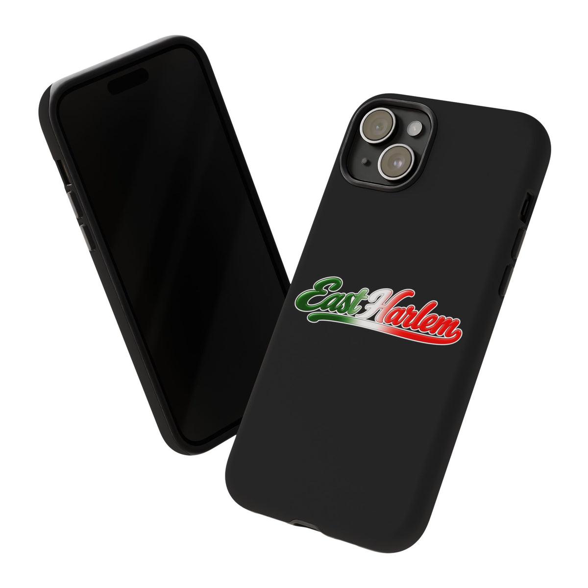 East Harlem Black Phone Case, Tough Cases for iPhone, Gift for Italians, Stylish Phone Cover, Unique Phone Accessory