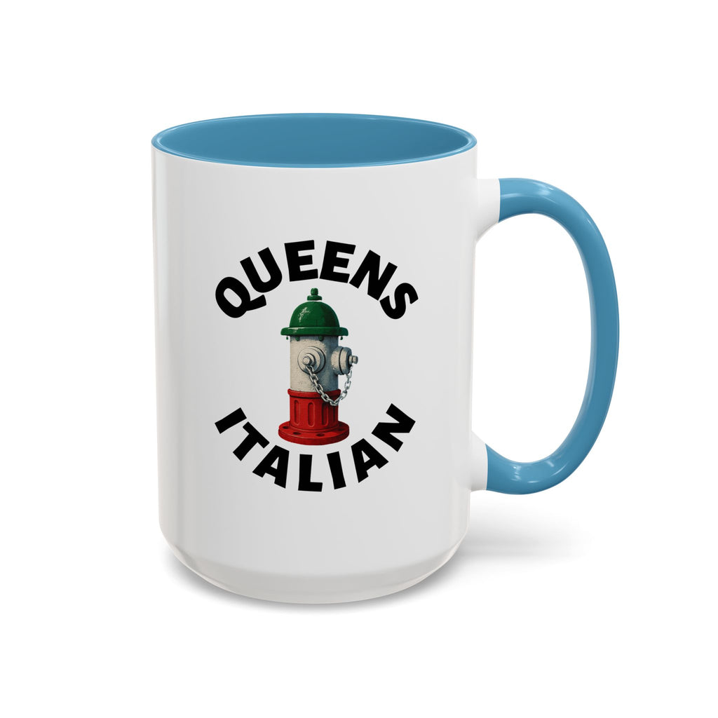 Queens Coffee Mug with Fire Hydrant Design, Unique Gift for Italians, Fun Kitchen Decor