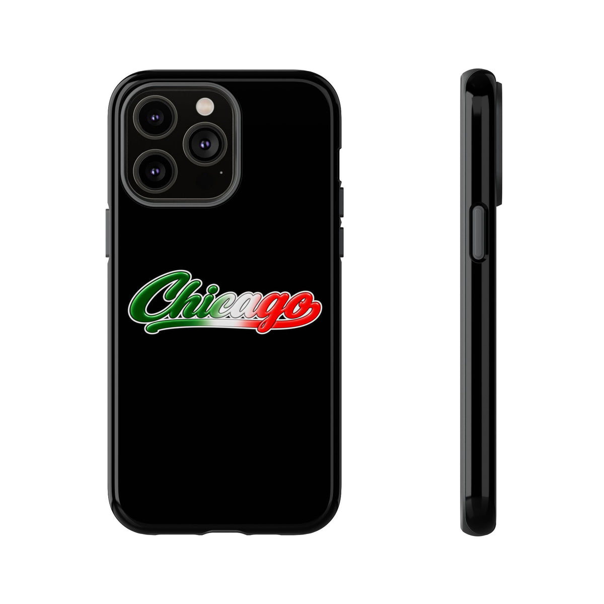 Chicago Black Phone Case, Tough Cases for iPhone, Gift for Italians, Stylish Phone Cover, Unique Phone Accessory